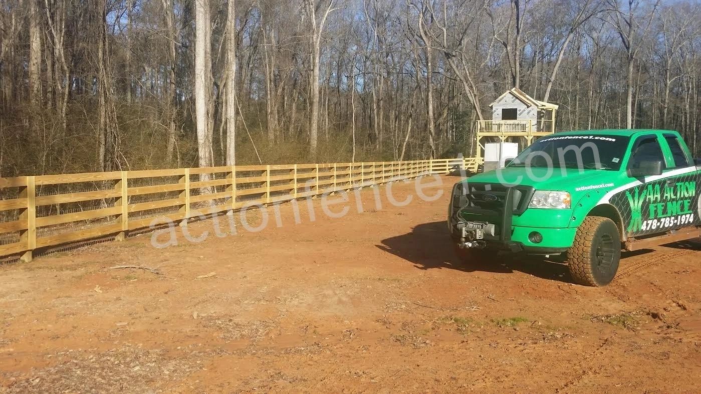 Farm fence and company truck by AA Action Fence