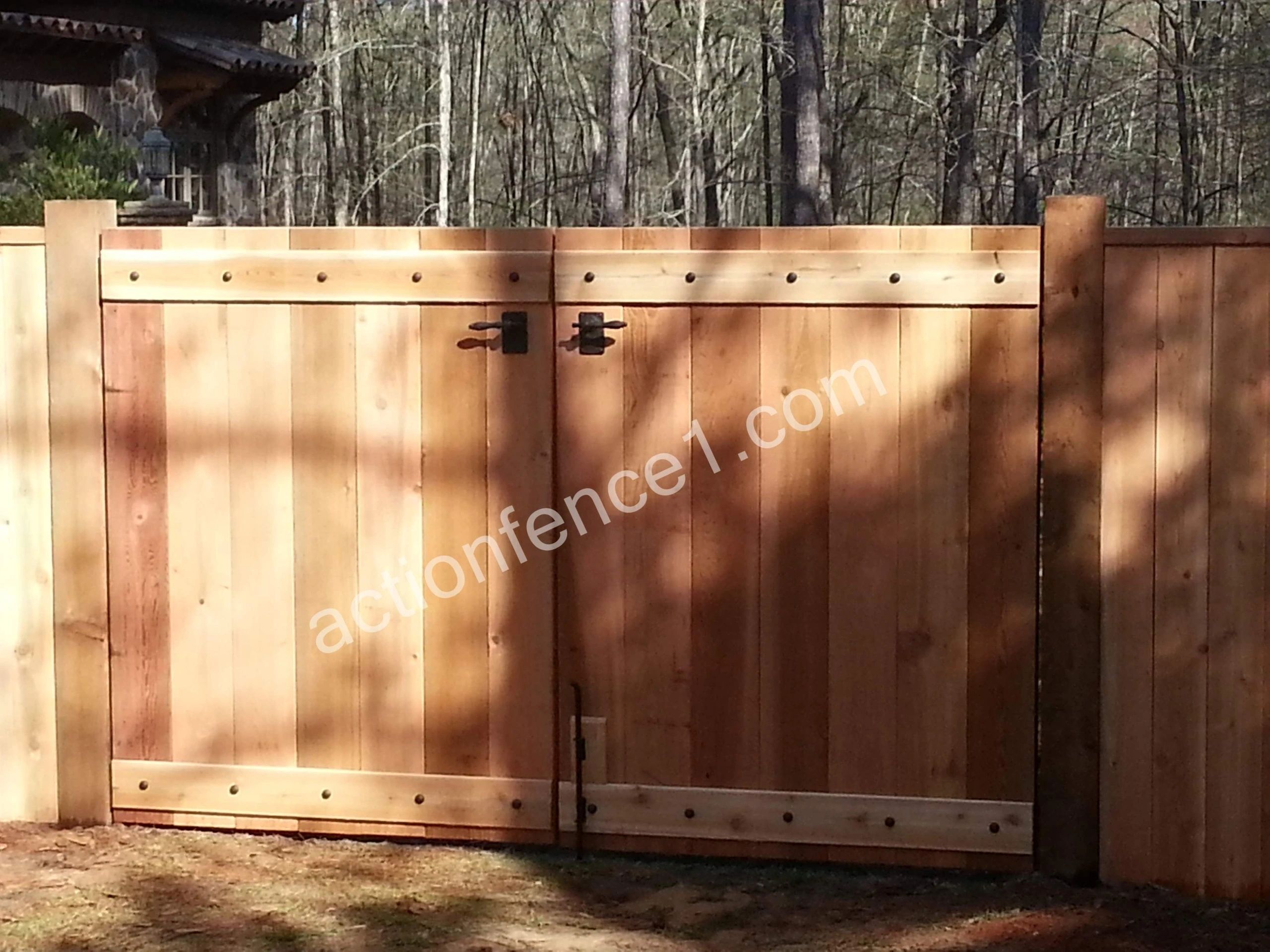 Custom wood gate from AA Action Fence